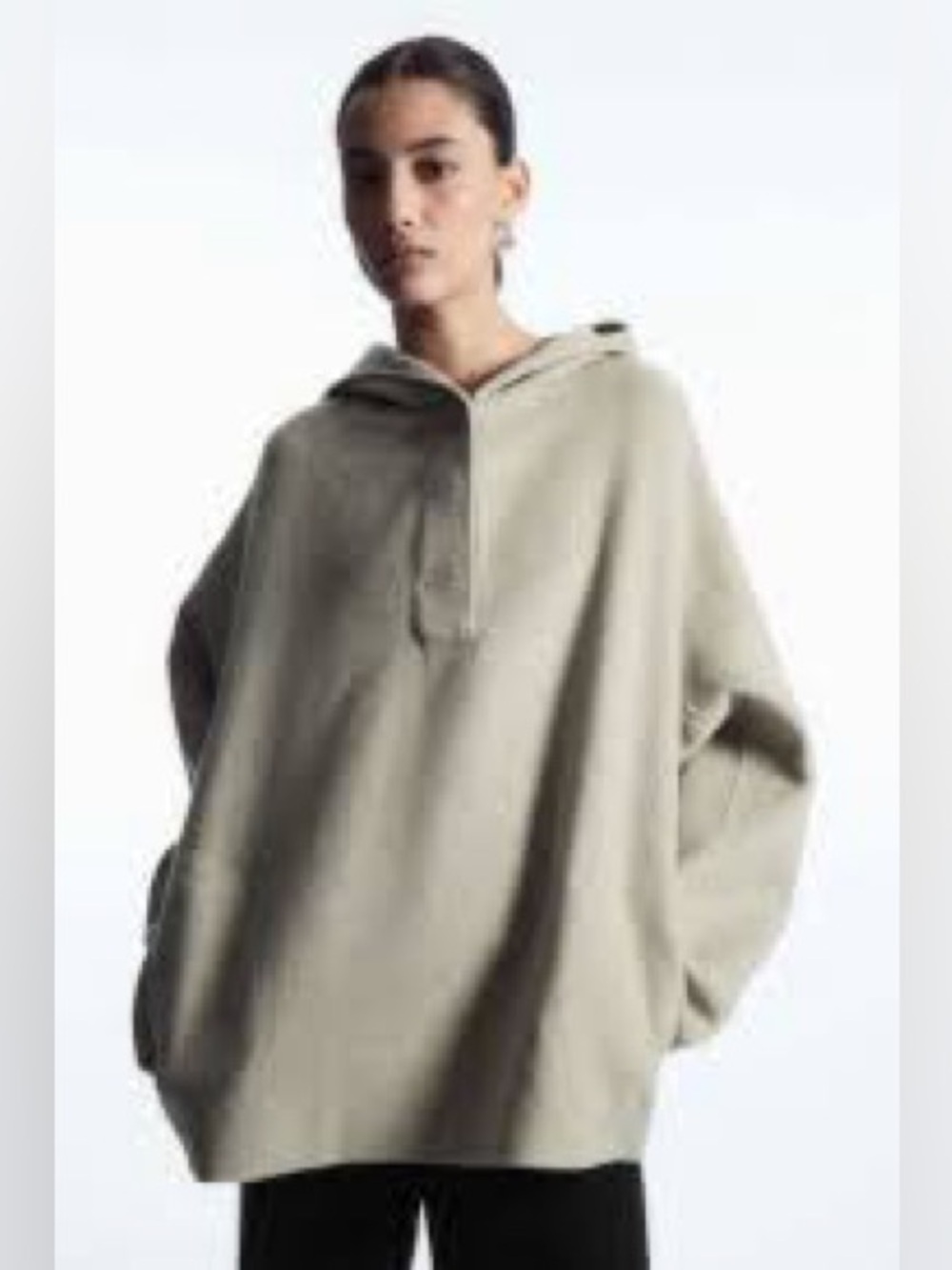 COS Oversized Wool Hoodie in Light Beige